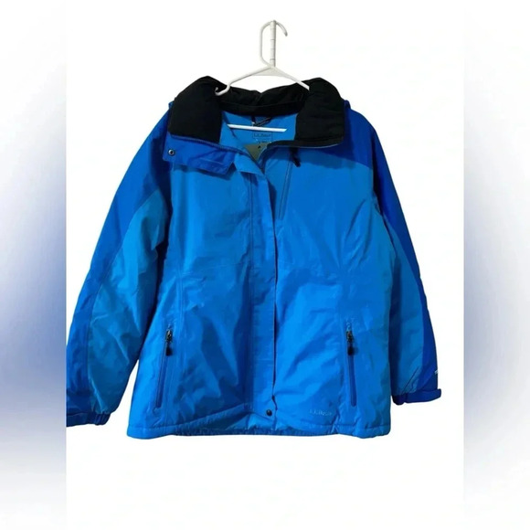 LL Bean Womens Rugged Ridge Parka Coat Jacket Waterproof Primaloft XL Blue - Picture 12 of 16